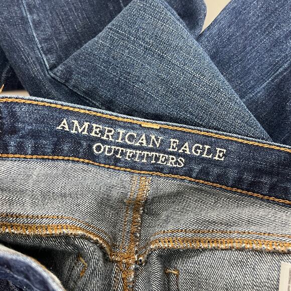 American Eagle Vintage Hi Rise Jeans Dark Wash Denim Size 8 - Picture 6 of 11